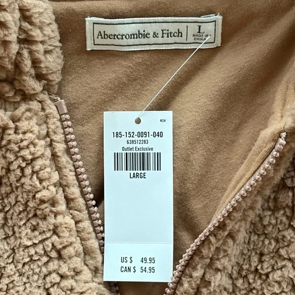 Abercrombie & Fitch Tan Sherpa Jacket - Picture 2 of 2